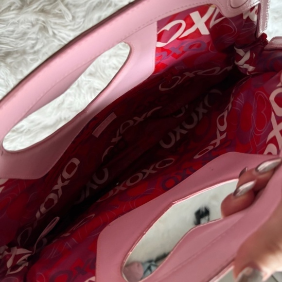 VTG XOXO Pink Heart Rhinestone Woven Clutch Handbag Purse Kawaii Y2K Love Bag - Picture 6 of 6